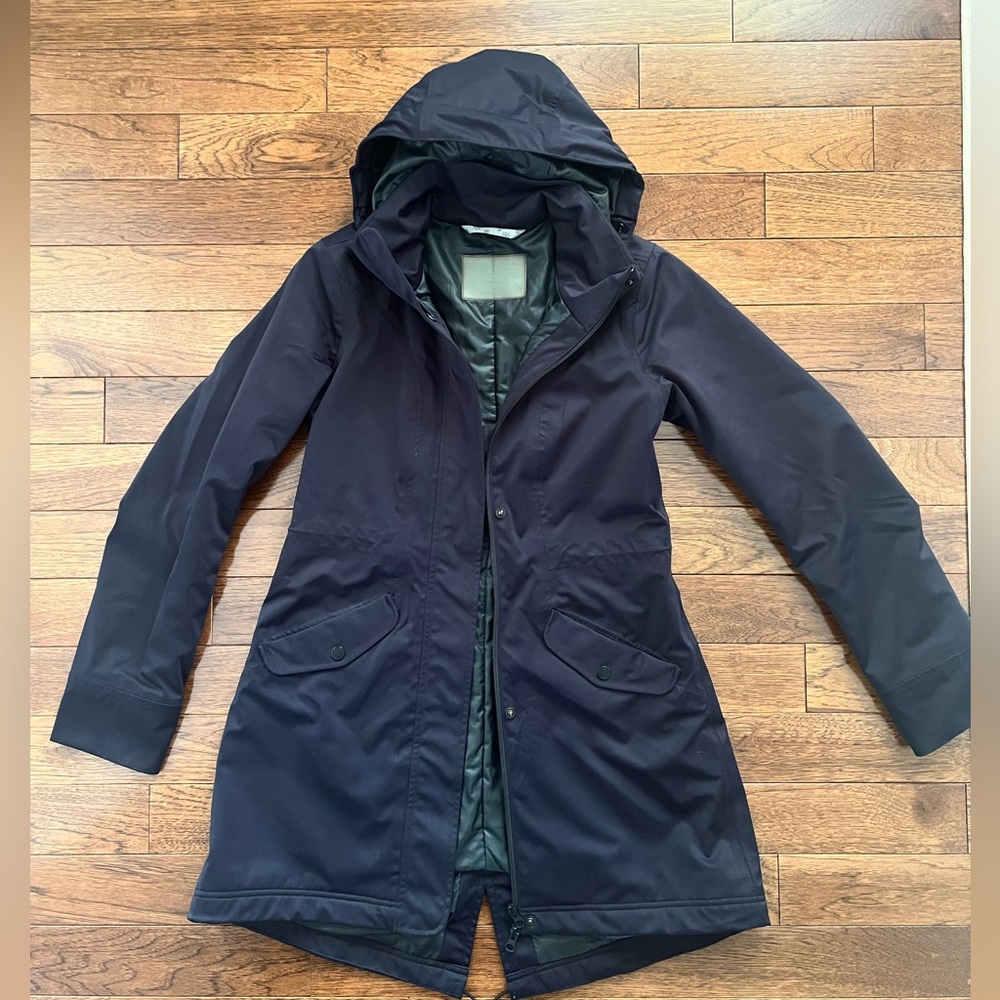 Athleta long Womens coat jacket XS BLACK